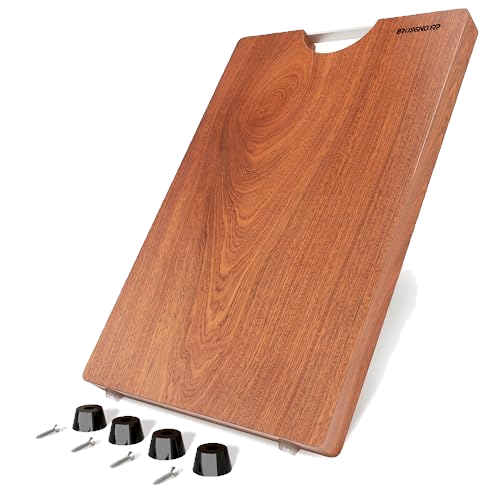 Brosisincorp Sapele One Piece Wood Cutting Board With Feet 17.71"Lx11.81"W